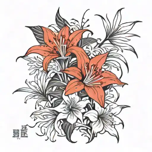 Red Spider Lily And Black Scale Background