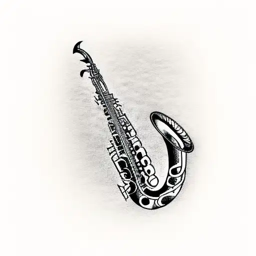 Saxophone With Treble Clef Note Without Background