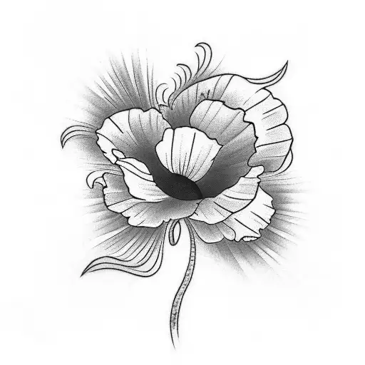 Black And Red Geometric Poppy