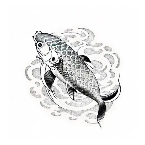 Skill With Waves And Koi Fish