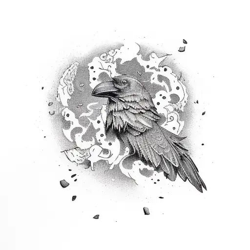 Raven With Caucasian Dogs