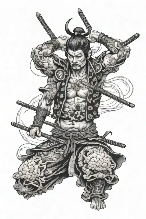 Samurai Warrior Surrounded