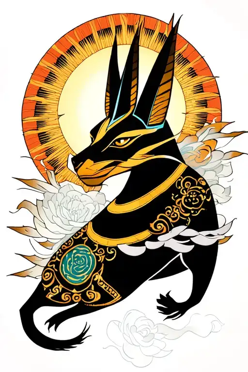 Anubis And Sun Shining