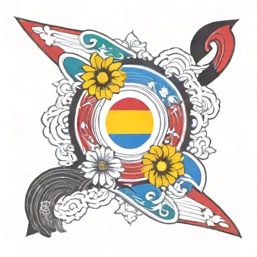 Filipino Flag Surrounding The Tattoo Design