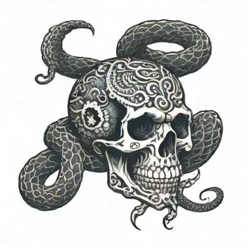 Skull And Snake Wrapped