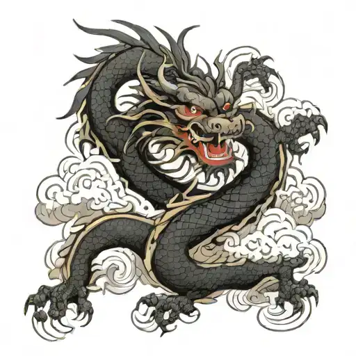 Black Japanese Dragon