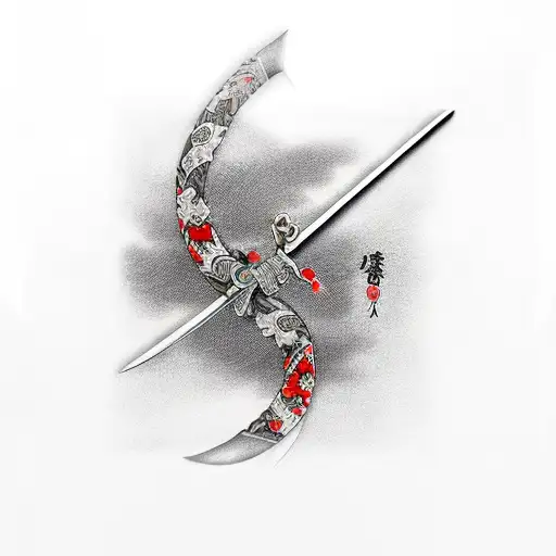 Katana And Longsword Crossing Blades