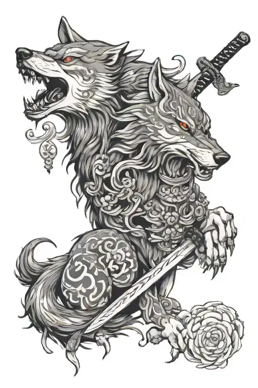 Wolf With Sword