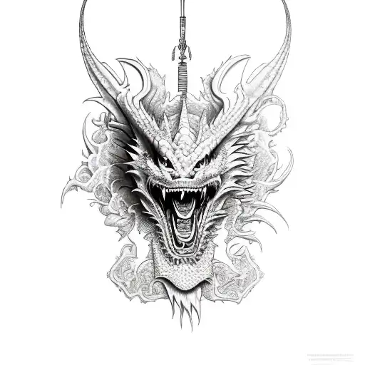 Dragon In Full Growth On