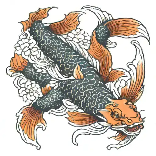 Dragon Koi Fish Transforming
