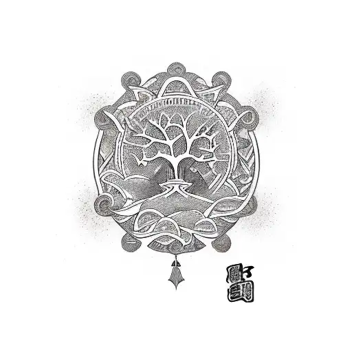 Tree Of Life And Samurai Tattoo