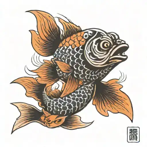 Neck Tattoo Fish