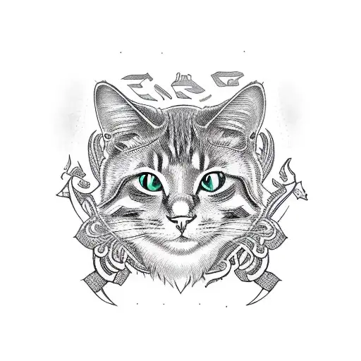 Black Cat With Letter N And L