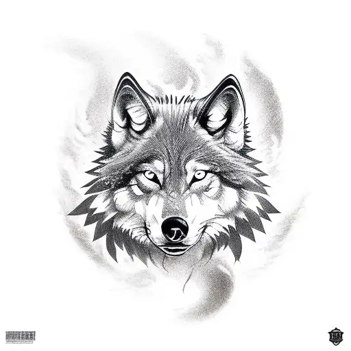 Wolf And Samurai Near Dragon