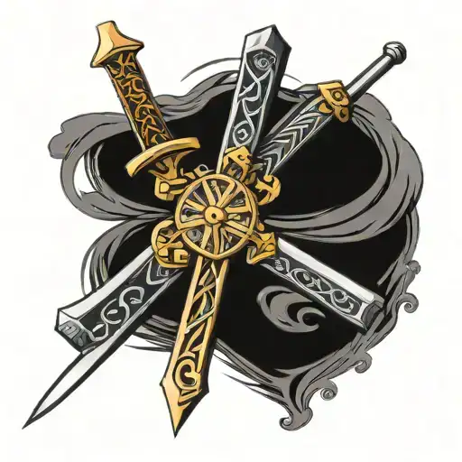 Wooden Cross With Templar Sword