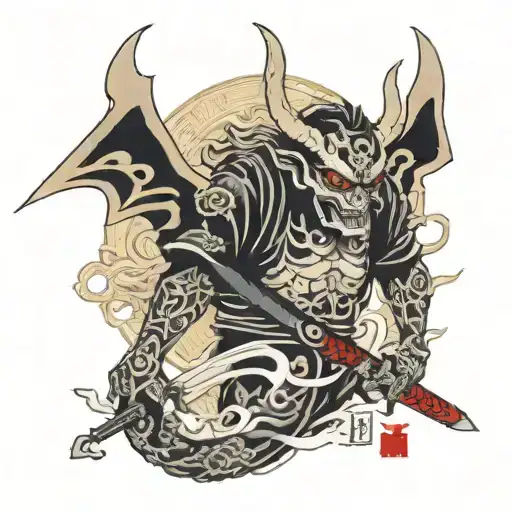 Demon With Angle Mask And Sword