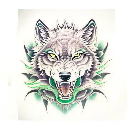Green Eye Wolf