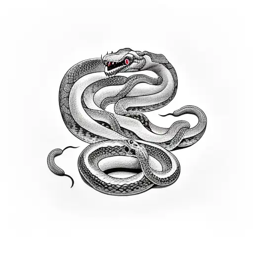 Fu-dog And Snake With Red Details