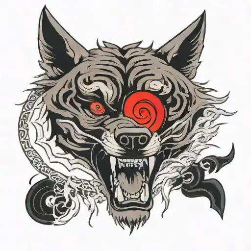 Mongekyou Sharingan Wolf Snarling
