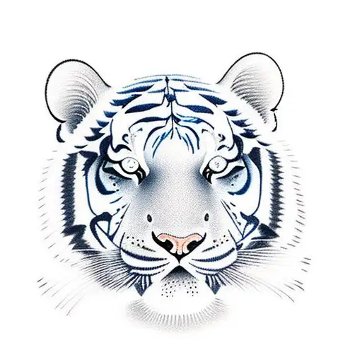 Tiger With Light Blue Eyes