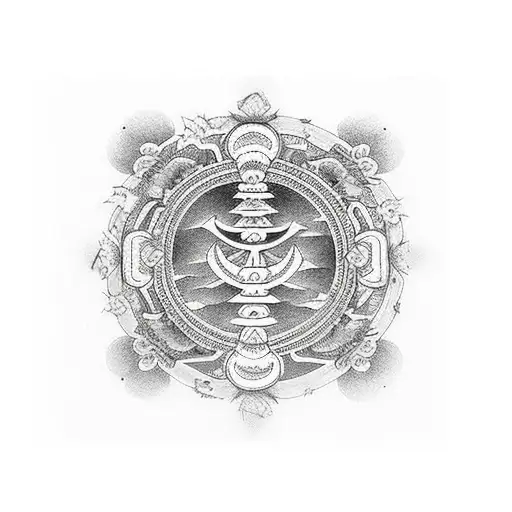 Black And White Brushed Torii Gate