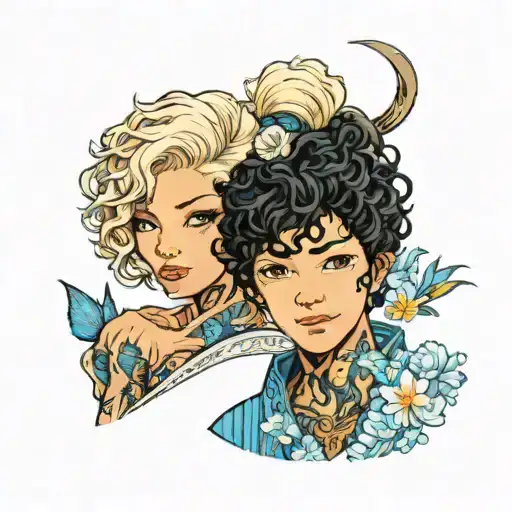 Black Curly Haired Hispanic Boy And A Blonde White Short Haired Girl With Blue Eyes