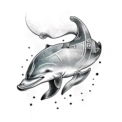 Medieval Dolphin With Sword