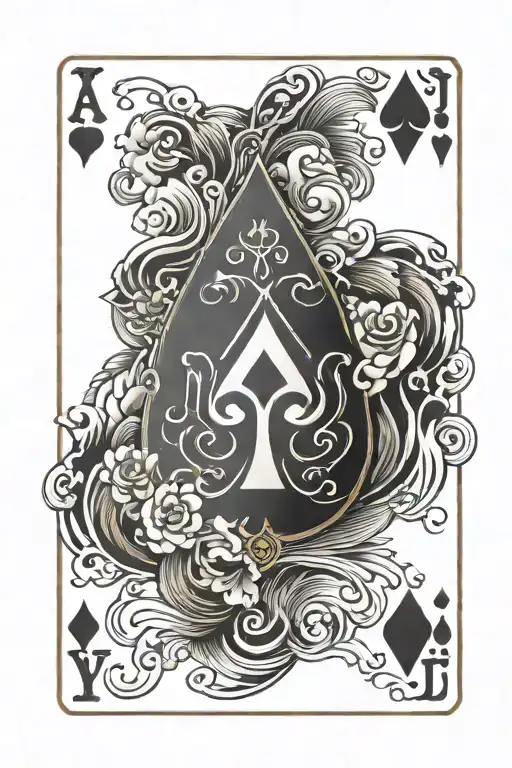 Japanese Ace Of Spades Playing Card