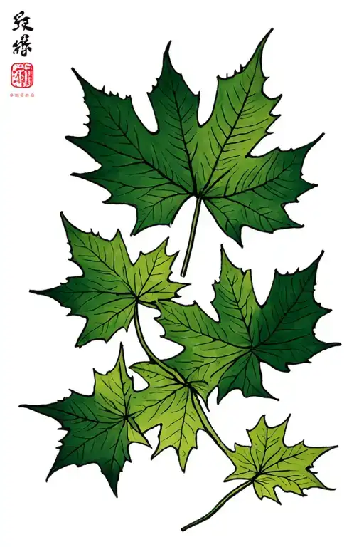 Draw Maple Leaves Of Different Sizes