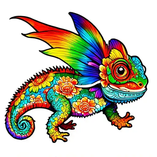 Rainbow Chameleon Walking