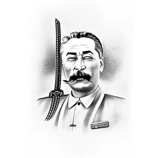 Stalin With Samurai Katana