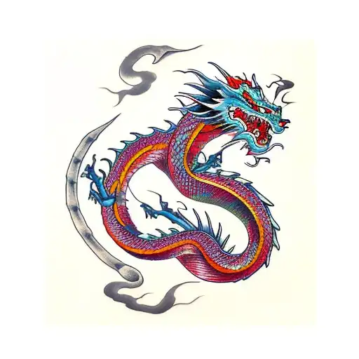 Dragon Which Guards Little Rose On The Bottom