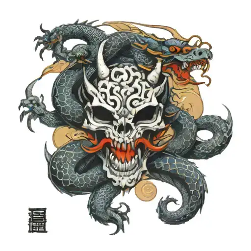 Dragon And Skull