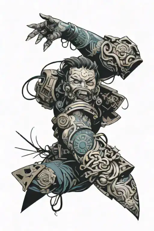 Cyberpunk Arm Sleeve Tattoo Design