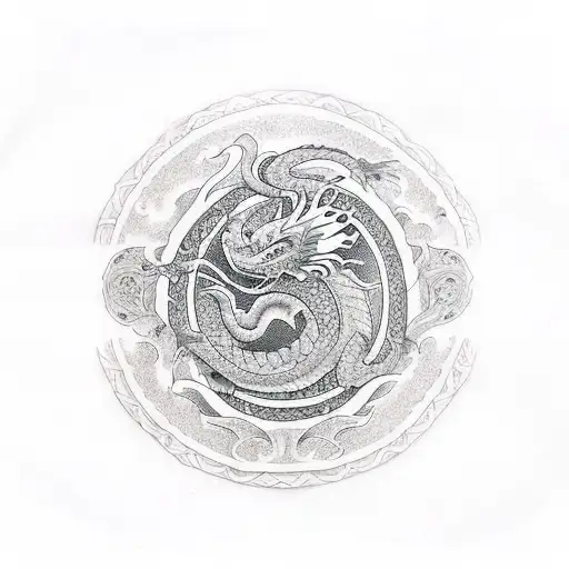 Dragon In Shape Of Ouroboros