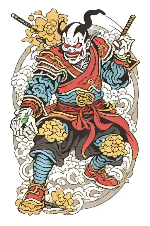 Samurai Clown Temple Surrounded