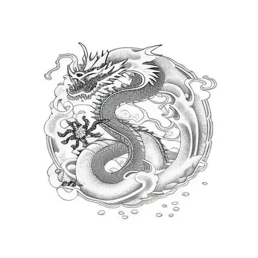 Dragon Swirling Around Arm