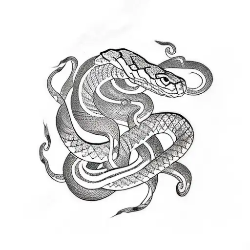 Snake Tattoo With Runes