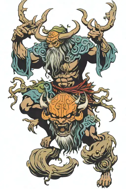 Leshy From Slavic Mythology And Demon From Scandinavian Mythology