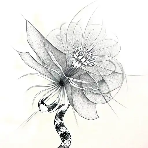 X-ray Spider Lily And Snake