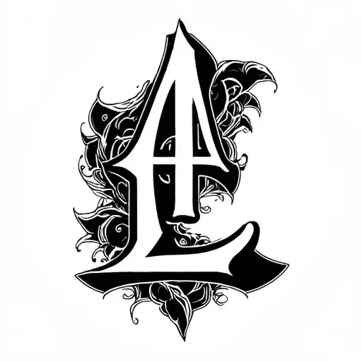 Initials A Nad L Font Tattoo Design