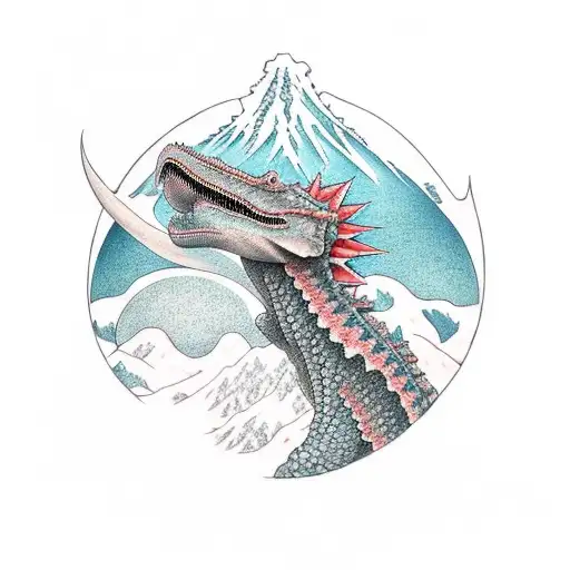 Stegasaurus With A Mountain Range Instead Of Spinal Plates