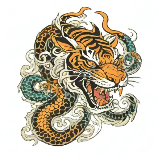 Tiger Fighting Dragon