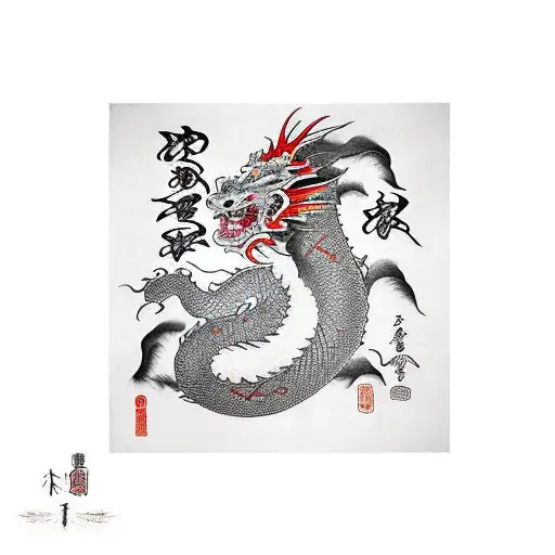 Japanese Dragon Wraping Around