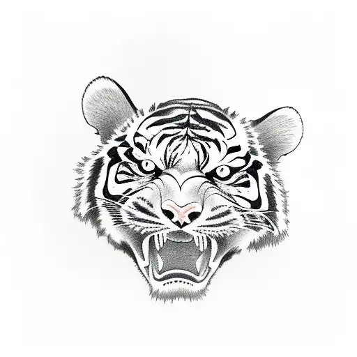 Japanese Tiger Reaching Up