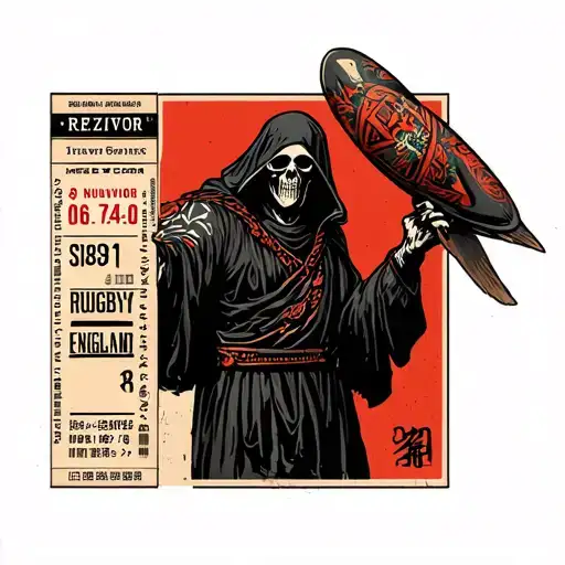 Grim Reaper Holding 6 Nations Rugby Ticket For England Vs Scotland With The Word Survivor