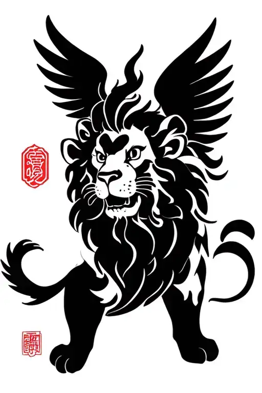 Lion Synbole With A Lion With Wings