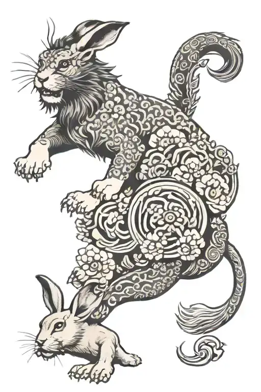 Lion And A Rabbit