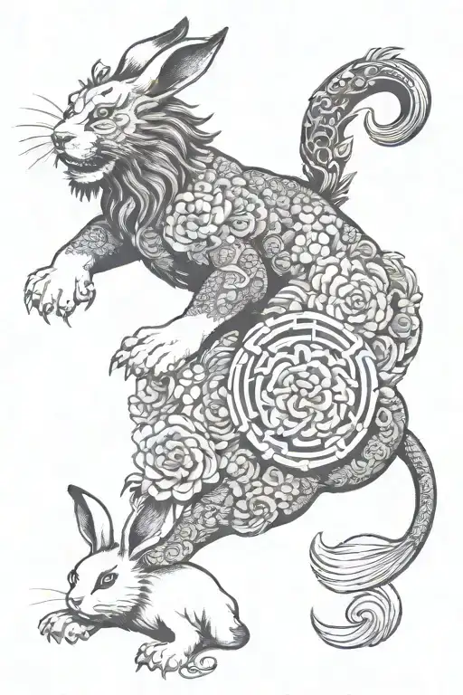 Lion And A Rabbit
