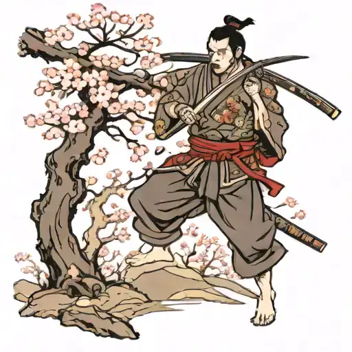 Ronin Under A Cherry Blossom Tree